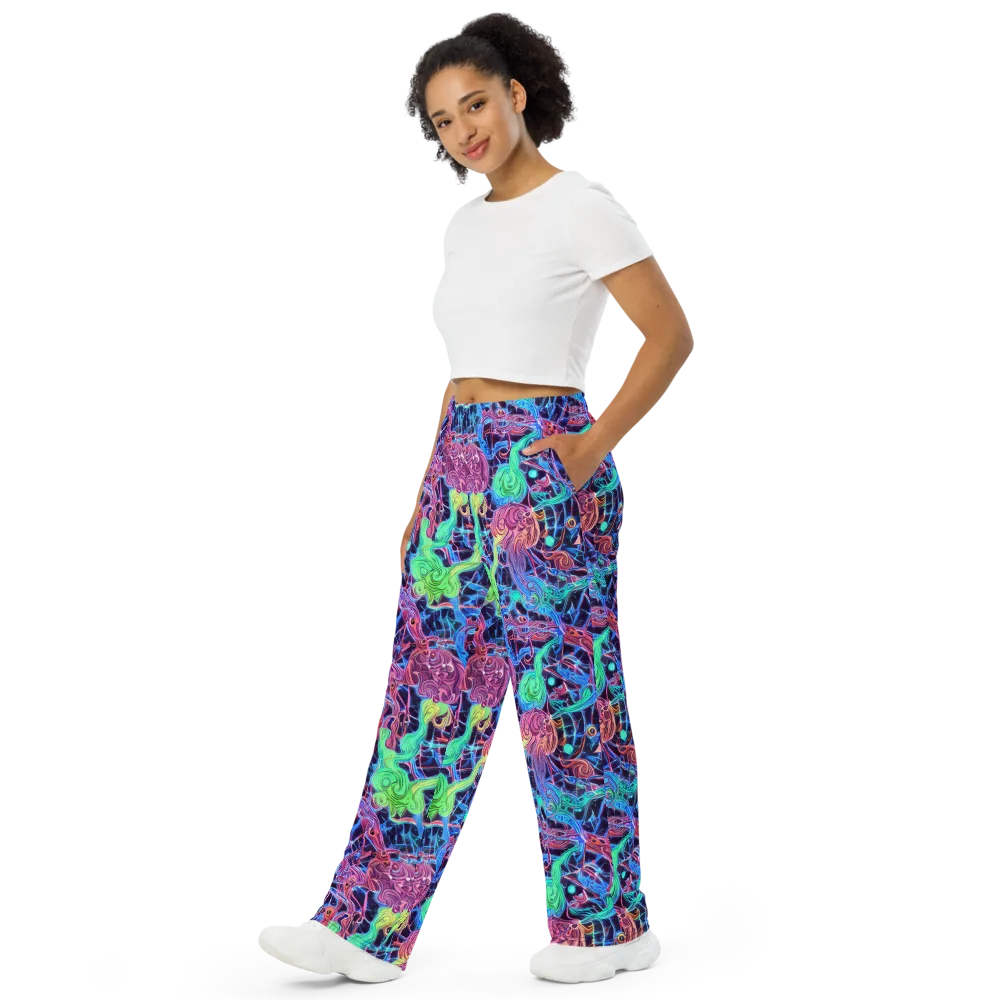 Prismatic Predators on Wide-Leg Pants — Left Front