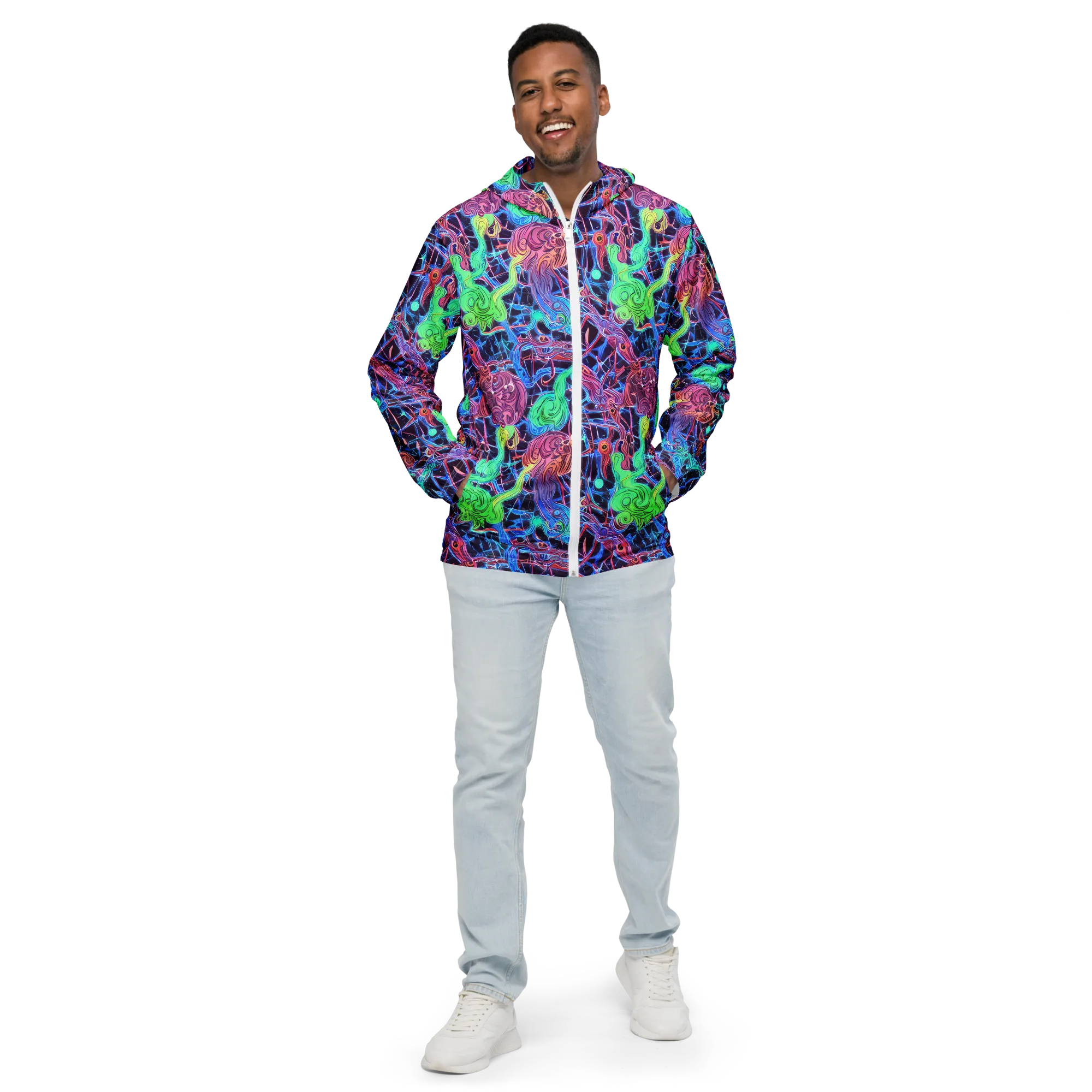 Prismatic Predators on Men's Windbreaker — Front
