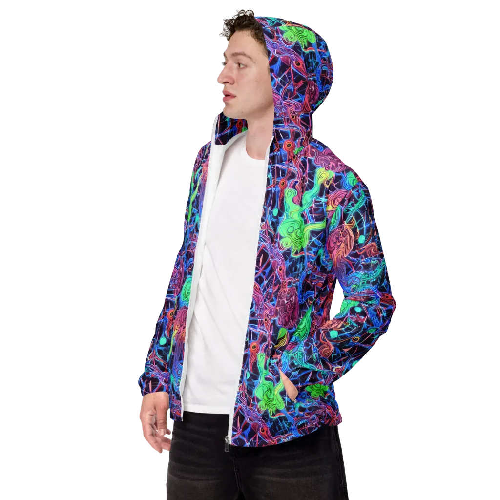 Prismatic Predators on Men's Windbreaker — Left Front