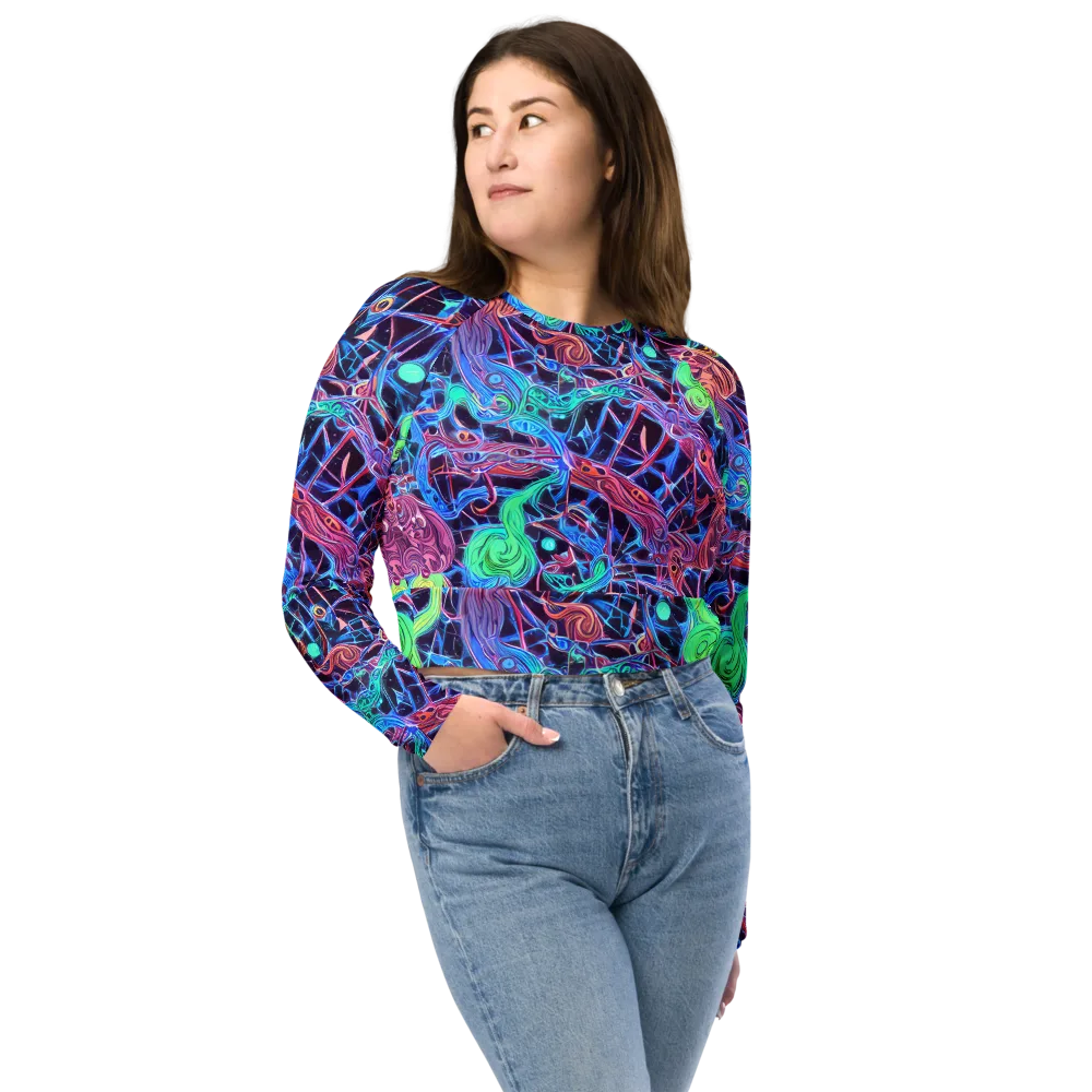 Prismatic Predators on Long Sleeve Crop Top — Front