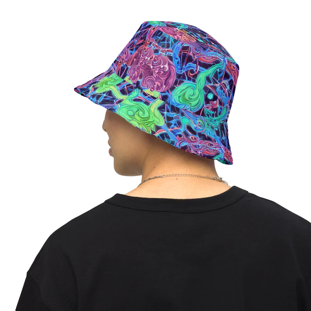 Prismatic Predators on Reversible Bucket Hat — Back Inside
