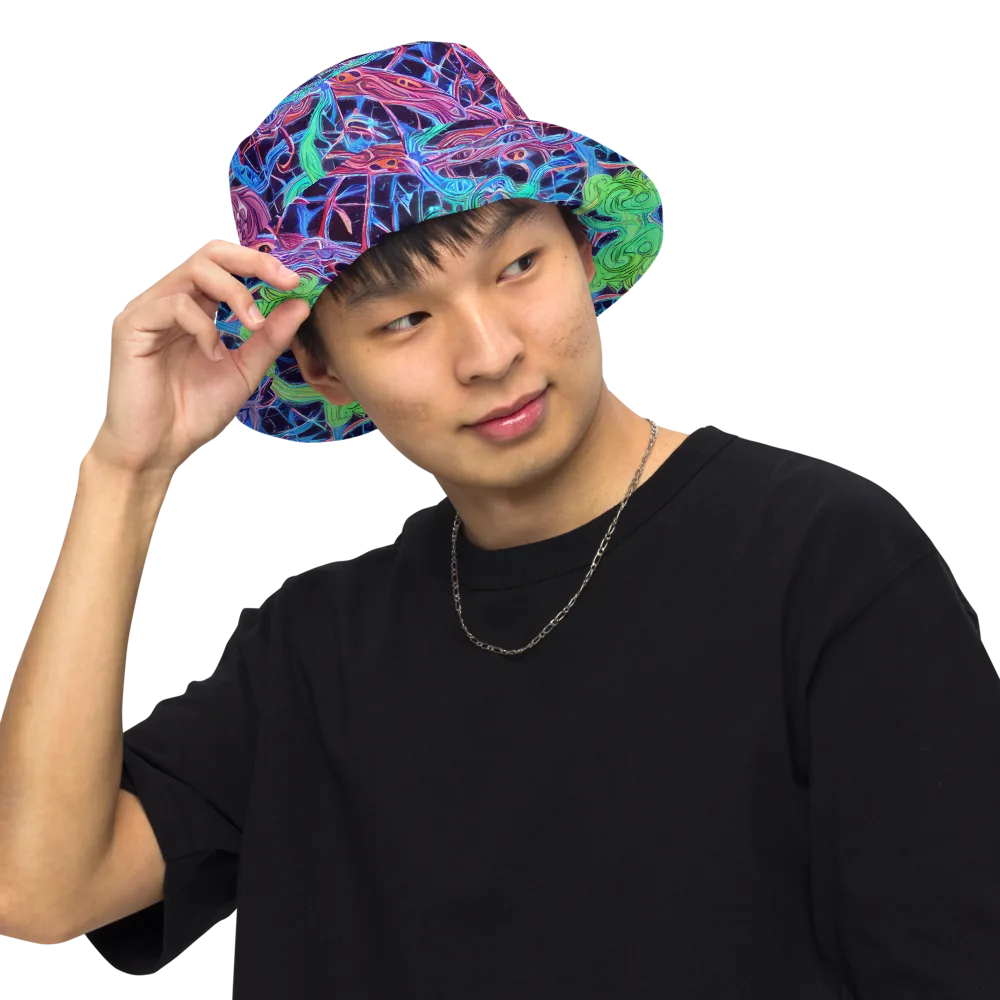 Prismatic Predators on Reversible Bucket Hat — Front Inside