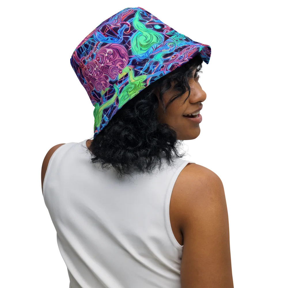 Prismatic Predators on Reversible Bucket Hat — Right Outside