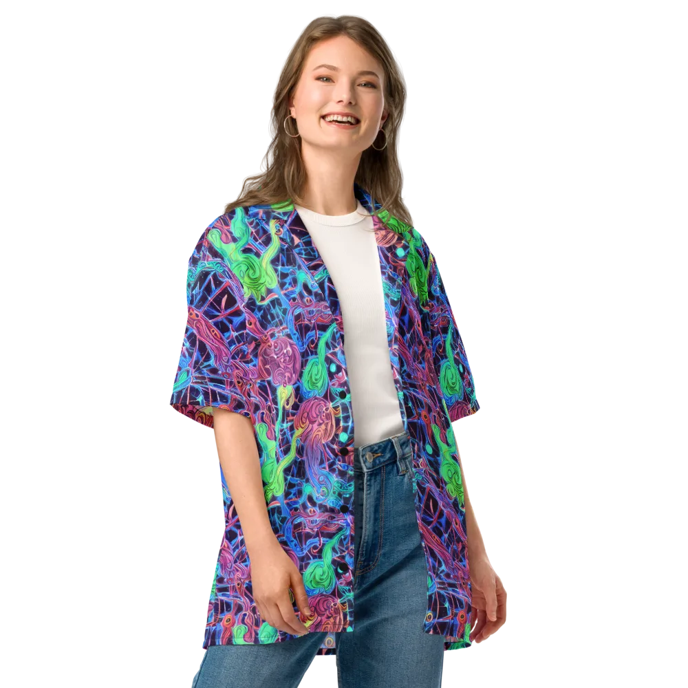 Prismatic Predators on Button Shirt — Front