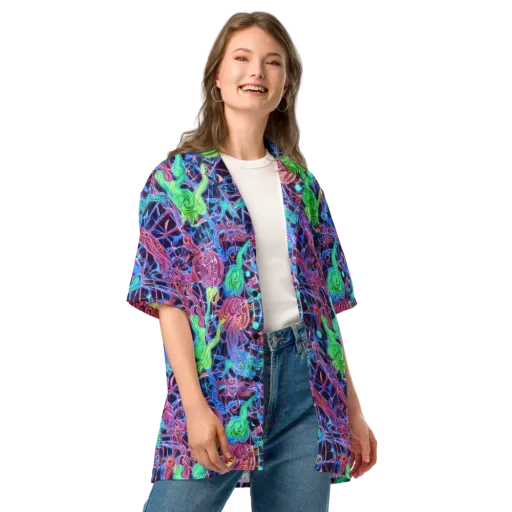 Prismatic Predators on a Button Shirt
