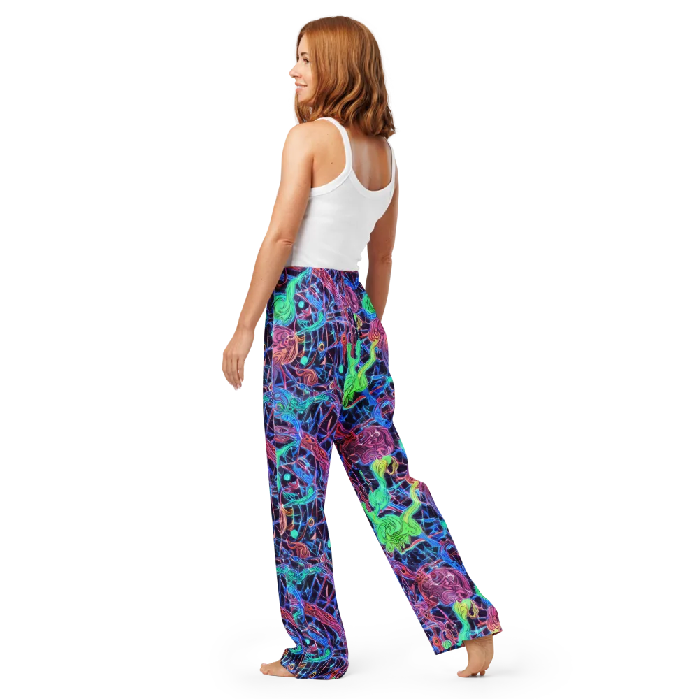 Prismatic Predators on Women's Pajama Pants — Back