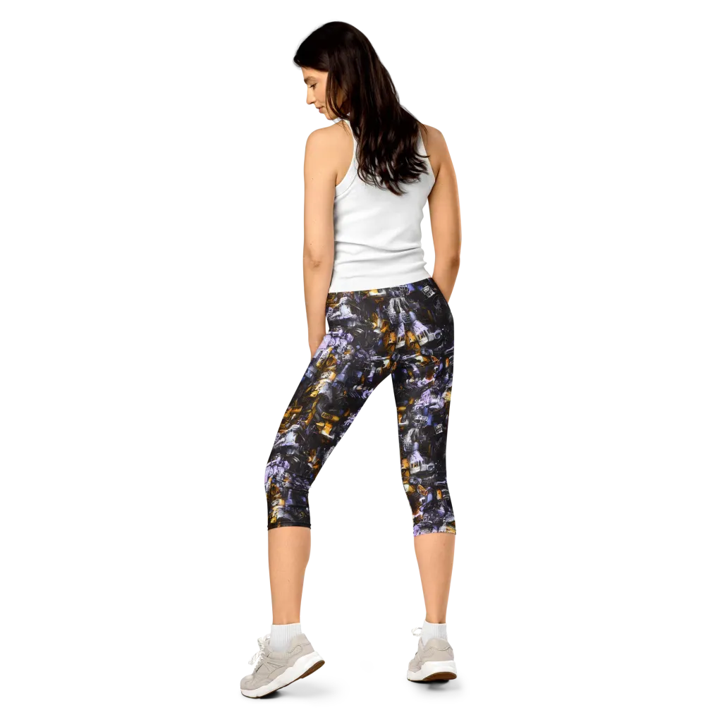 Gilded Bone Riot on Capri Leggings — Back