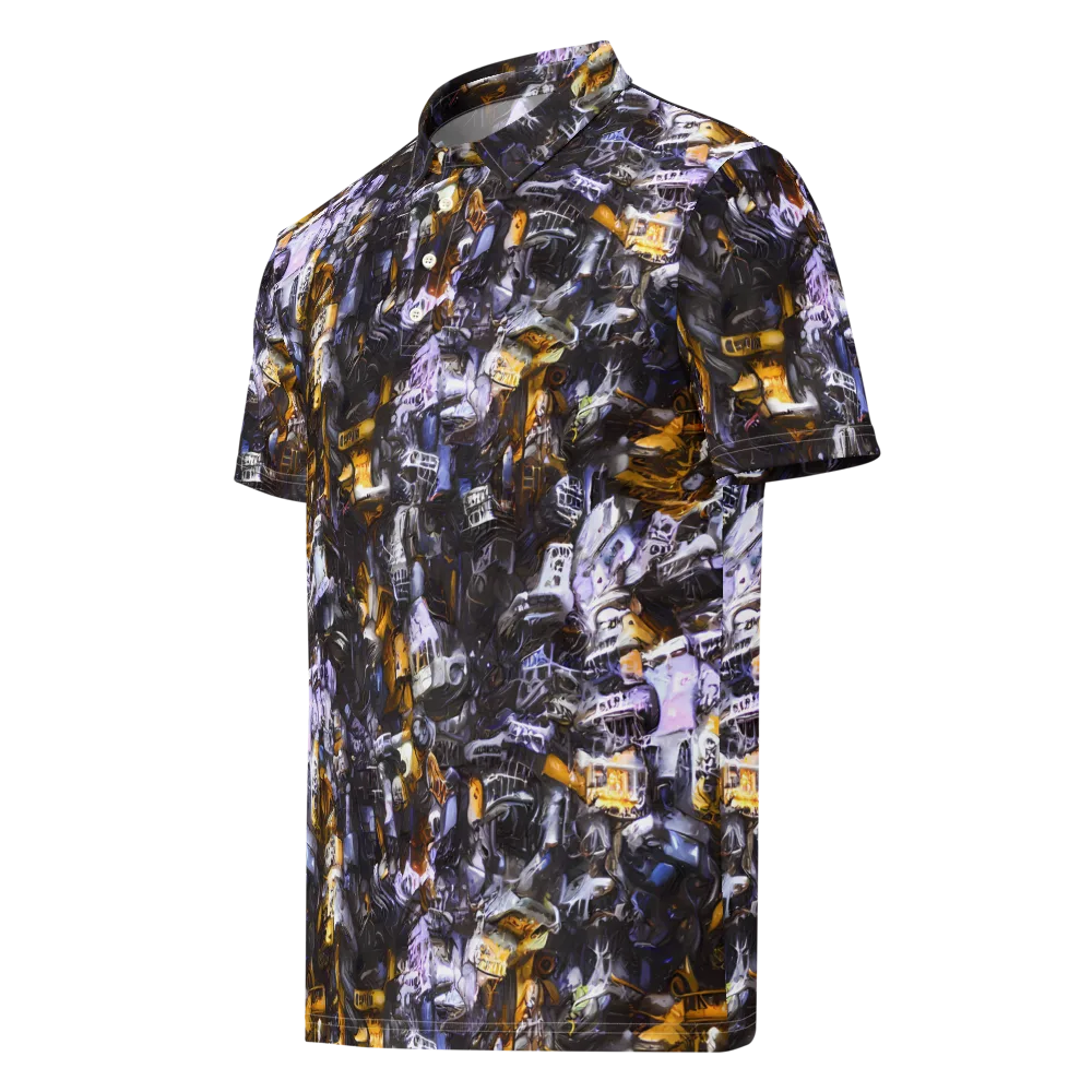 Gilded Bone Riot on Men's Slim Fit Polo Shirt — Left Front