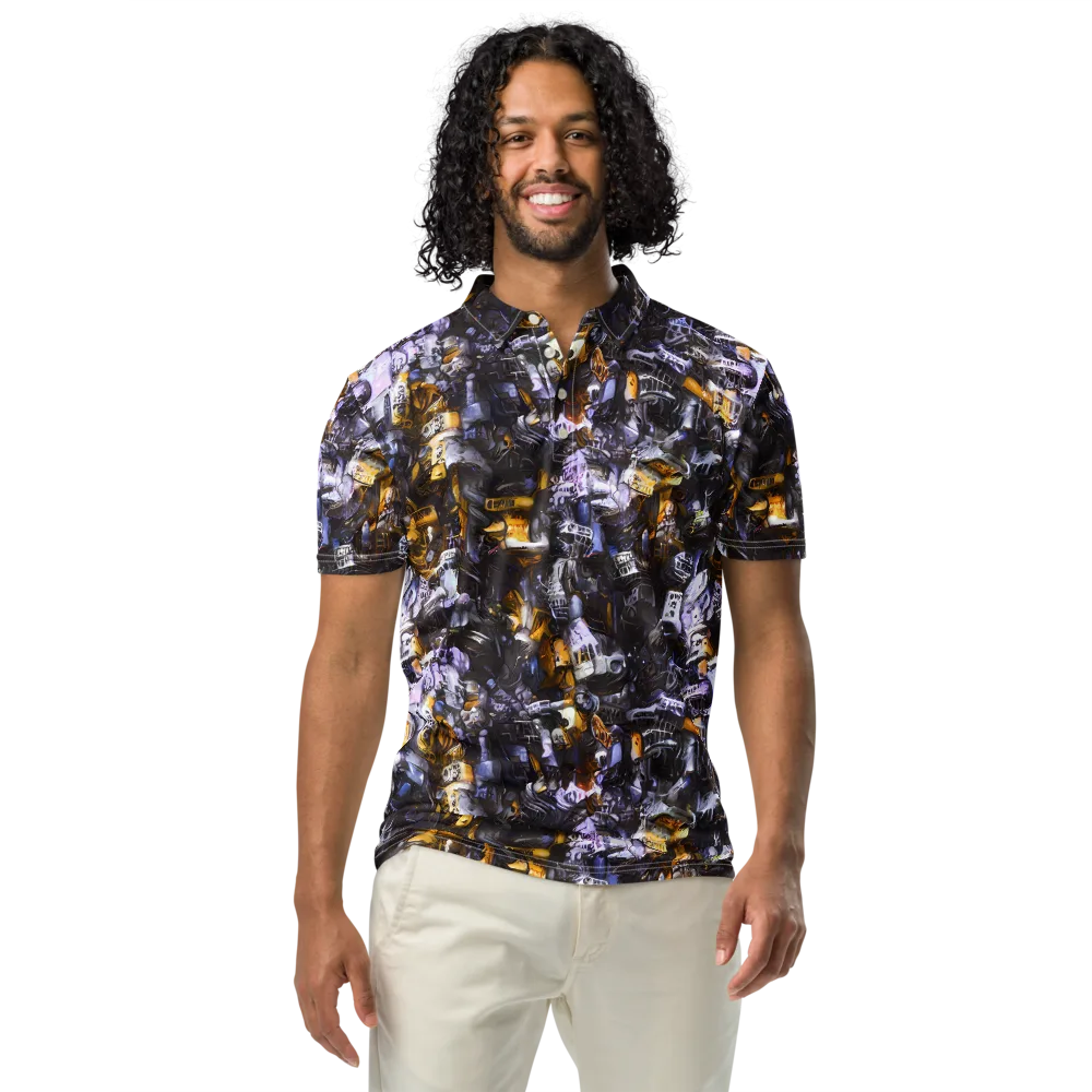 Gilded Bone Riot on Men's Slim Fit Polo Shirt — Front