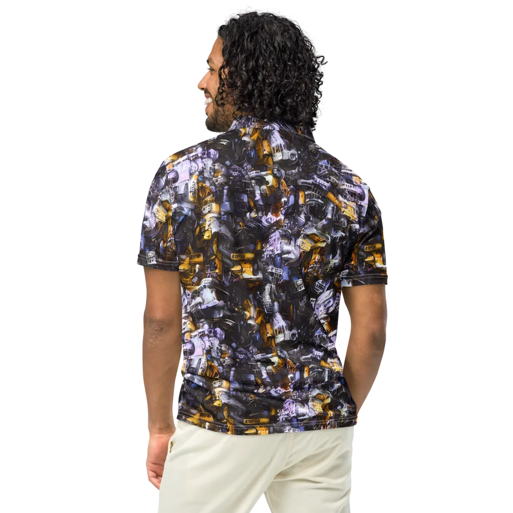 Gilded Bone Riot on Men's Slim Fit Polo Shirt — Back