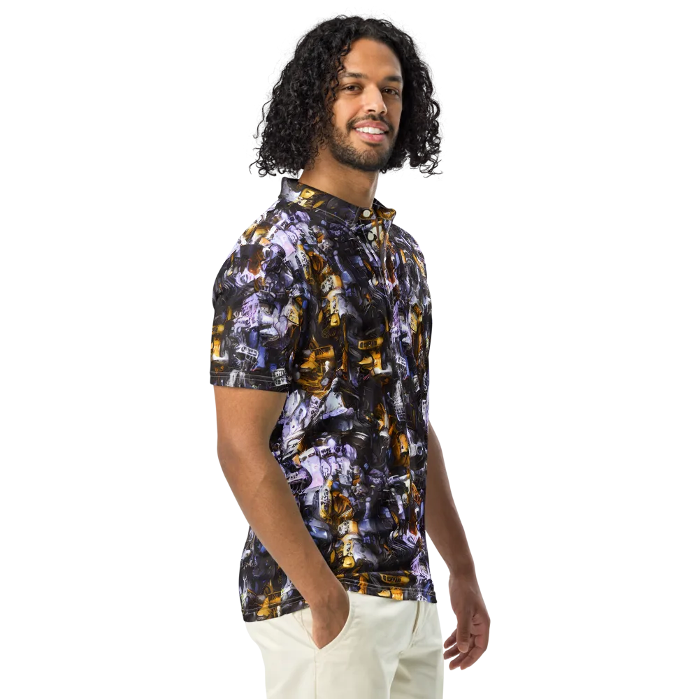 Gilded Bone Riot on Men's Slim Fit Polo Shirt — Right Front