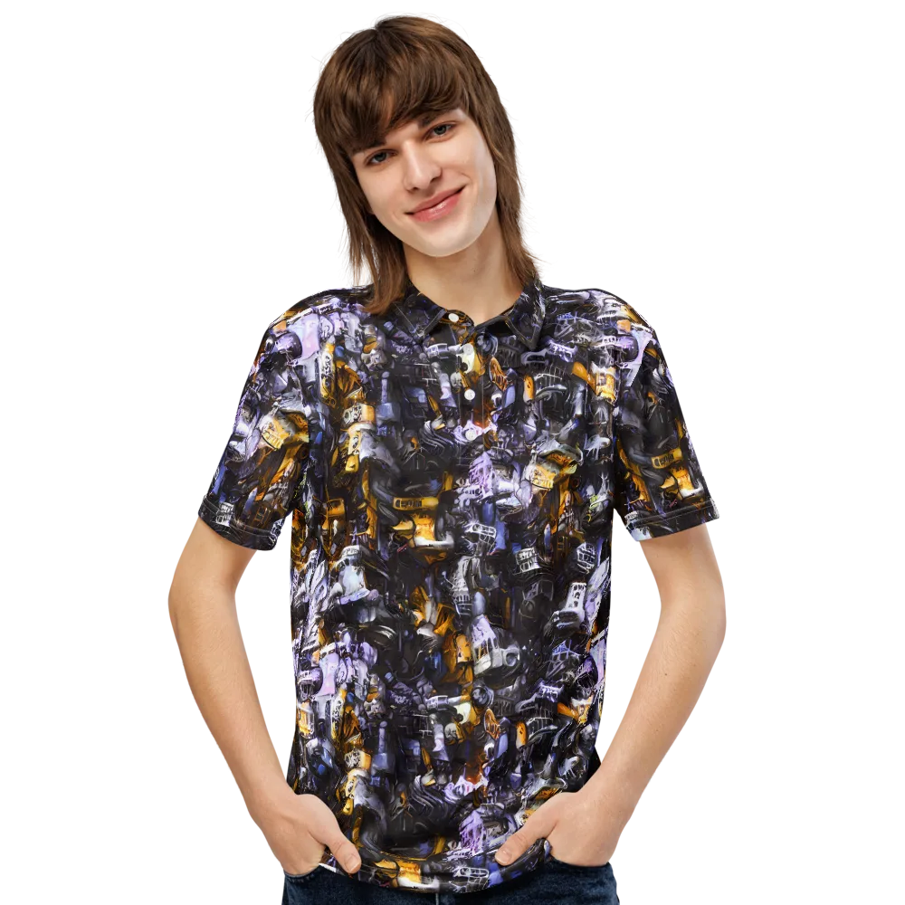 Gilded Bone Riot on Men's Slim Fit Polo Shirt — Front