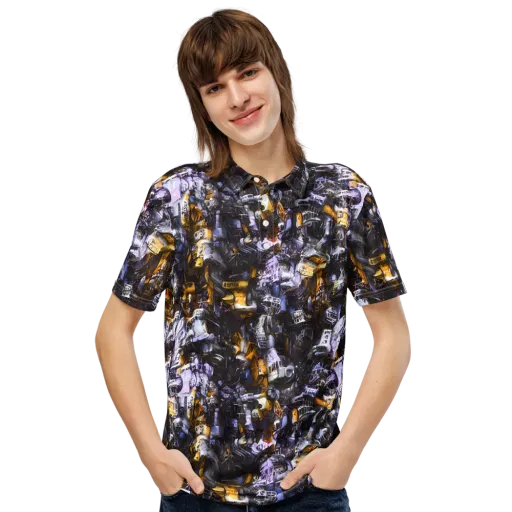 Gilded Bone Riot on a Men's Slim Fit Polo Shirt