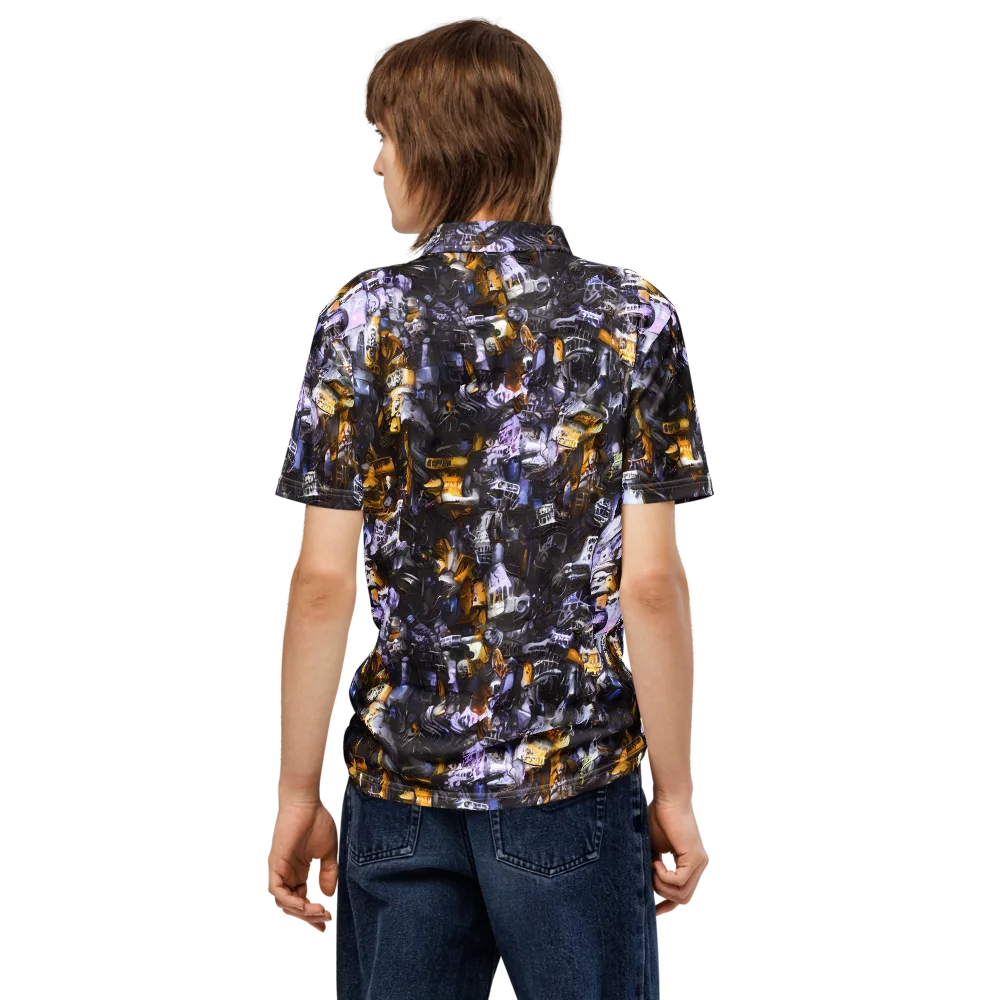 Gilded Bone Riot on Men's Slim Fit Polo Shirt — Back