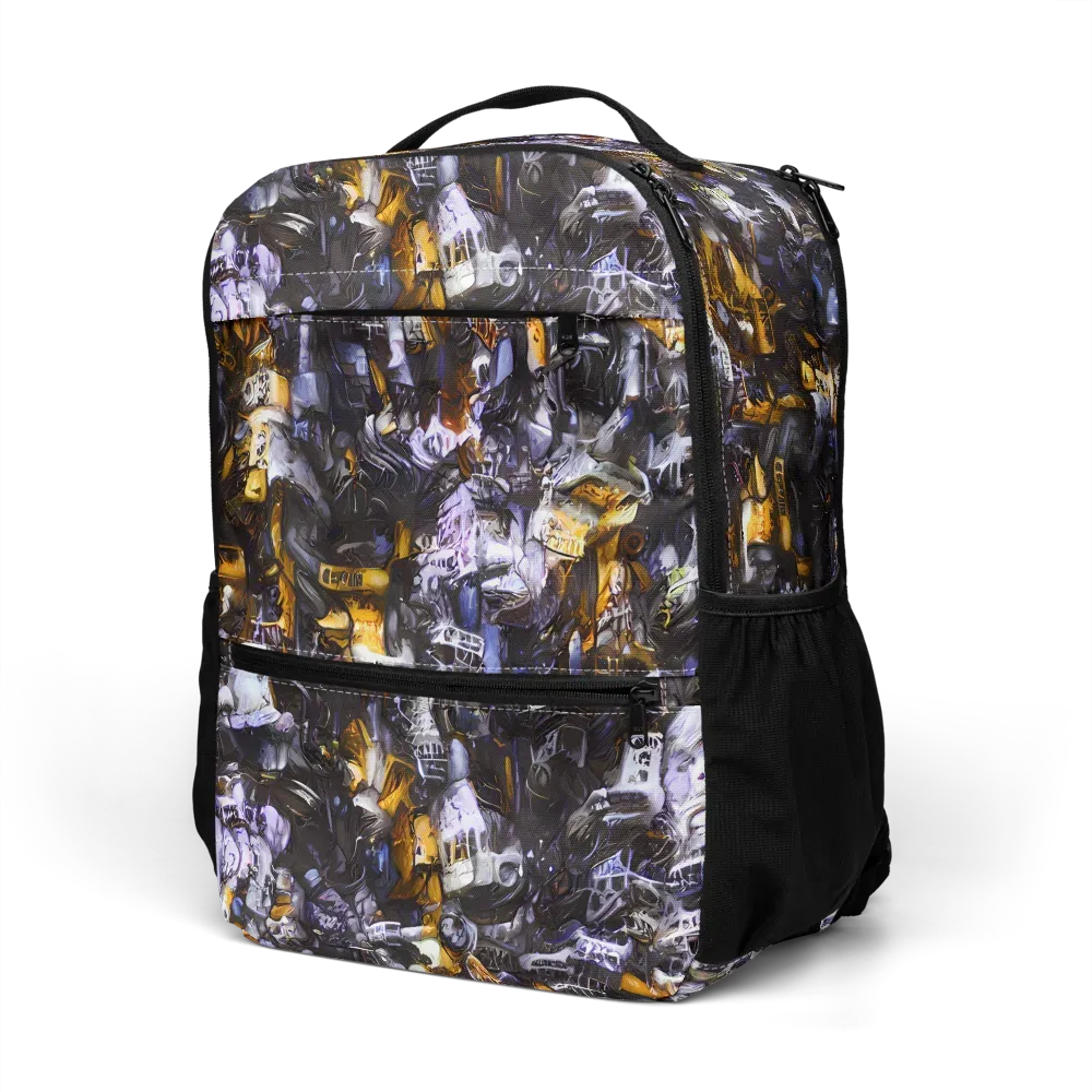 Gilded Bone Riot on Utility Backpack — Left Front