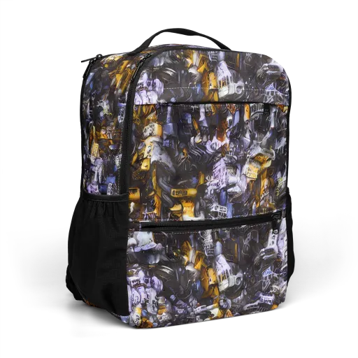 Gilded Bone Riot on a Utility Backpack