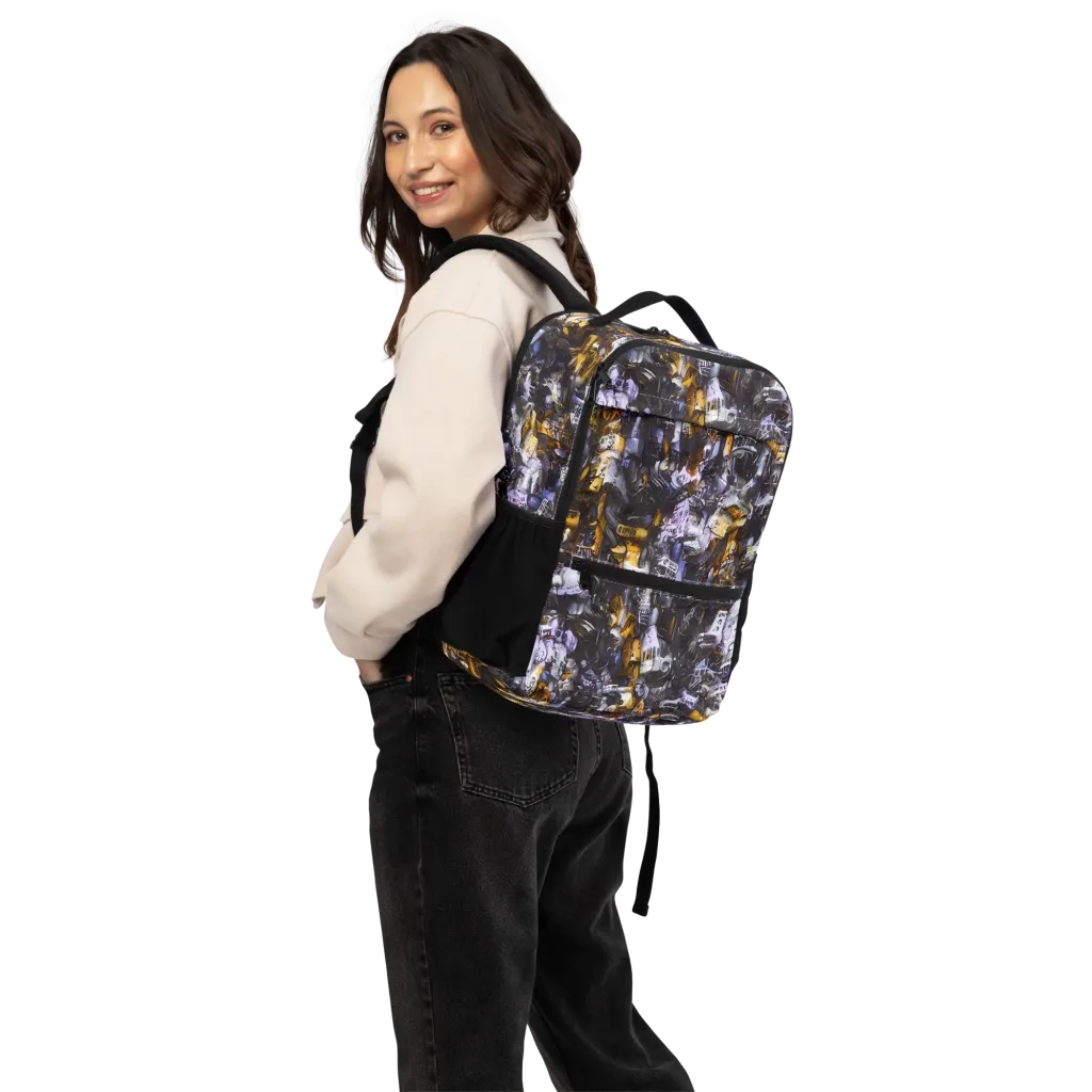 Gilded Bone Riot on Utility Backpack — Back