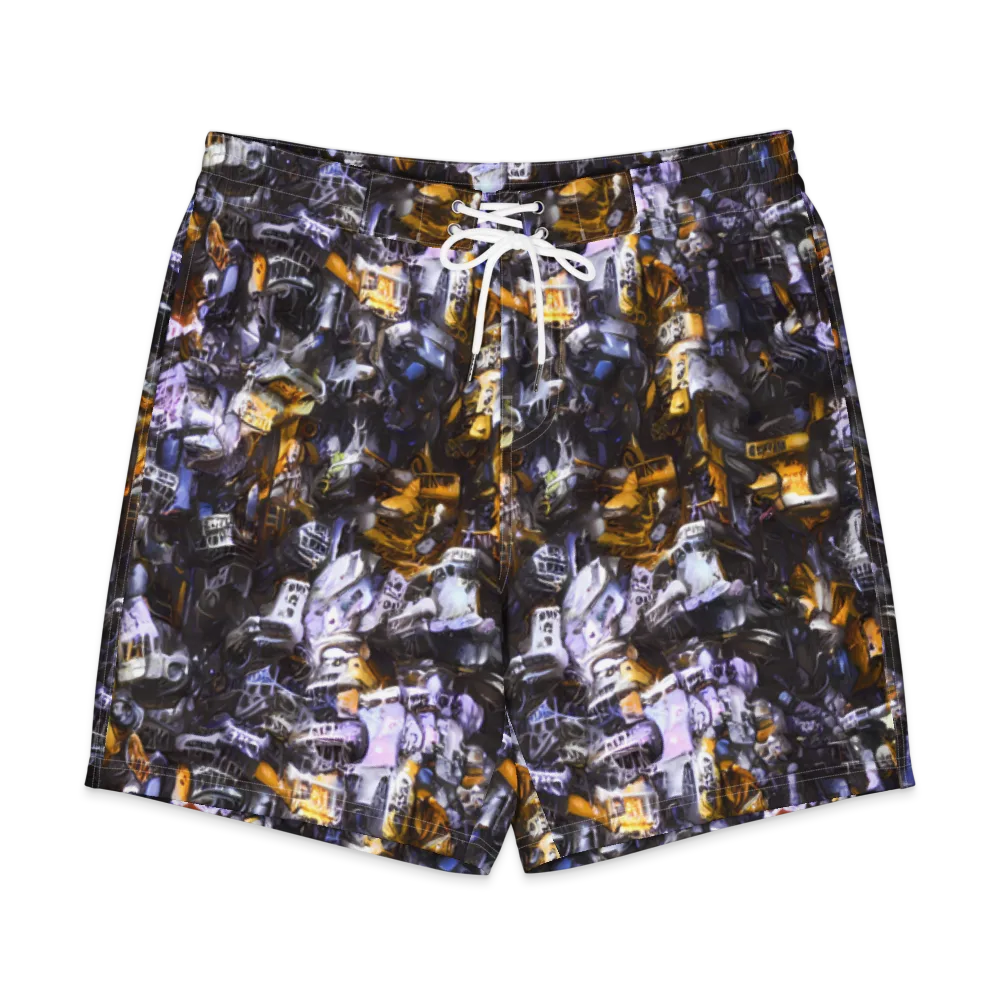Gilded Bone Riot on Men's Board Shorts — Front