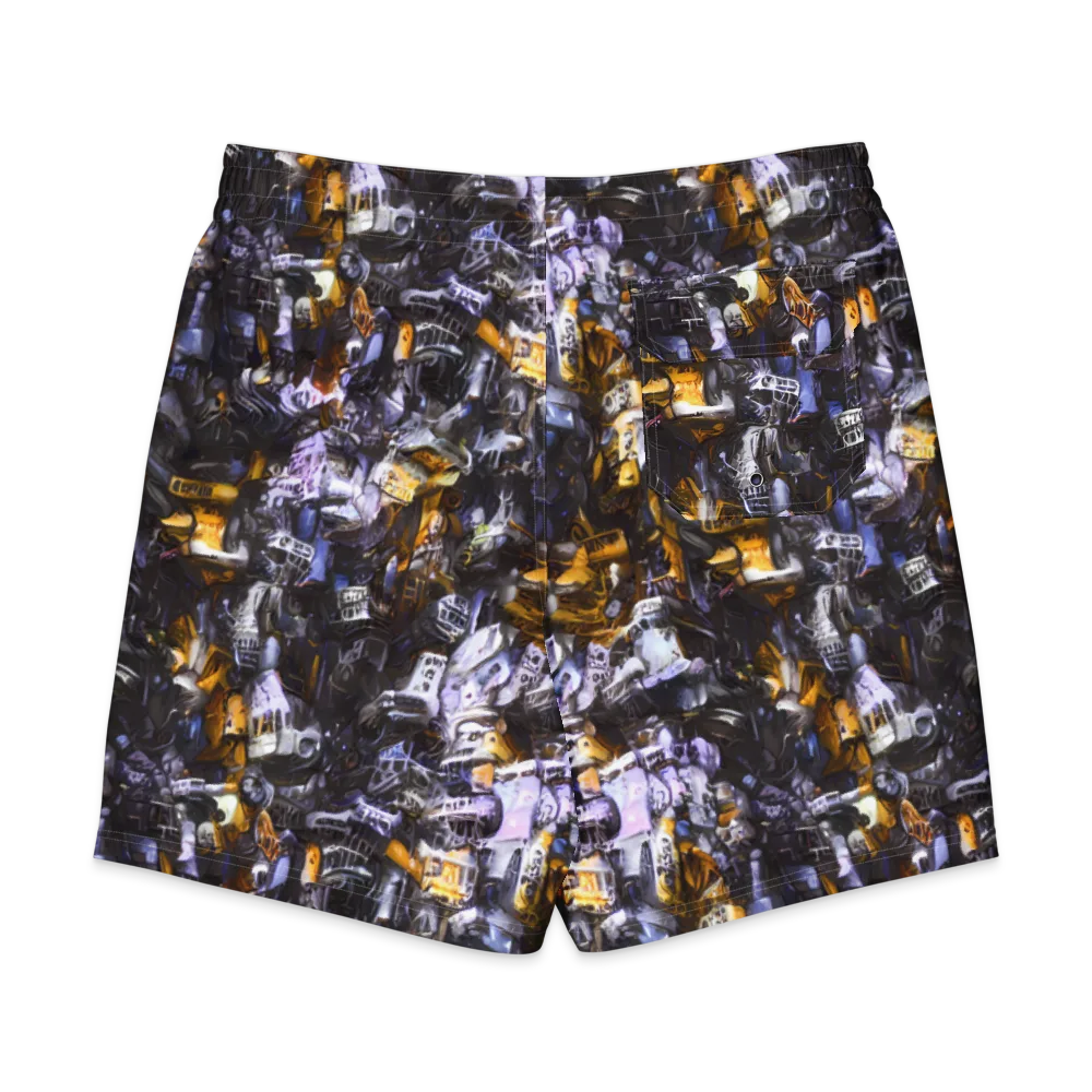 Gilded Bone Riot on Men's Board Shorts — Back