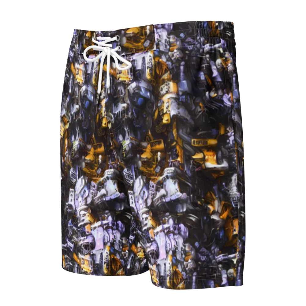 Gilded Bone Riot on Men's Board Shorts — Front