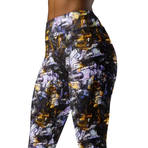 Gilded Bone Riot on a Yoga Leggings