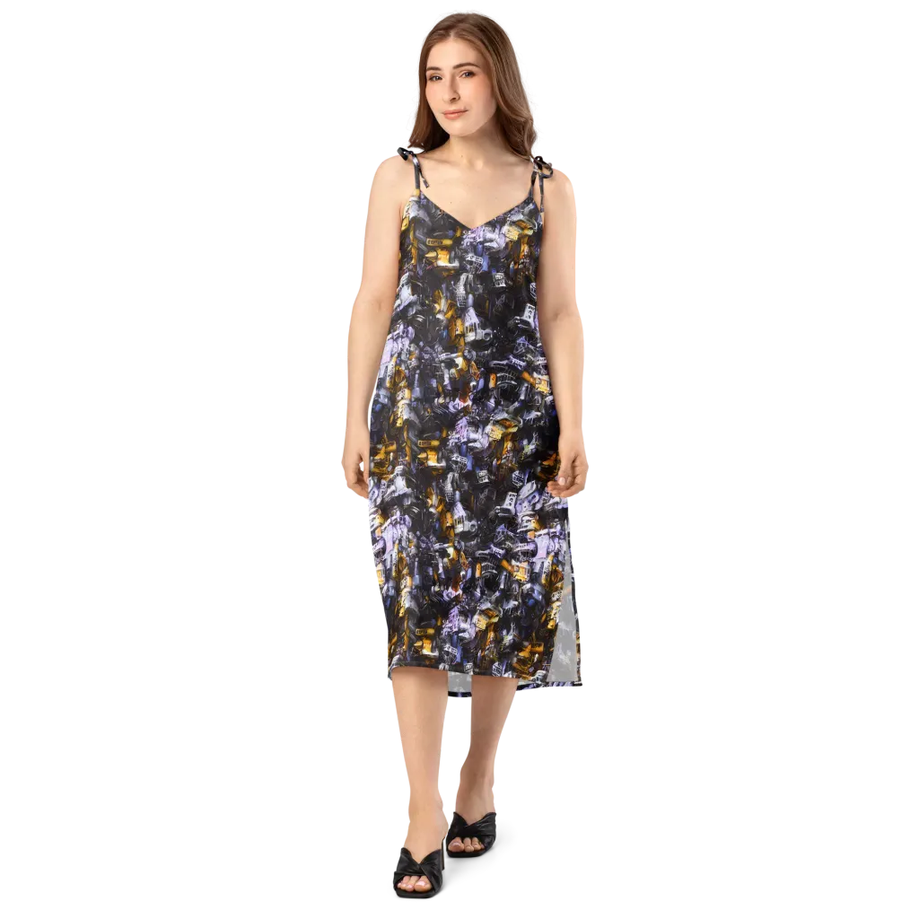 Gilded Bone Riot on Slip Dress — Front