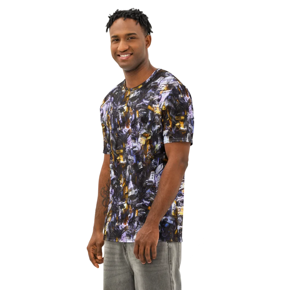 Gilded Bone Riot on Men's Cotton Crew Neck T-Shirt — Left Front