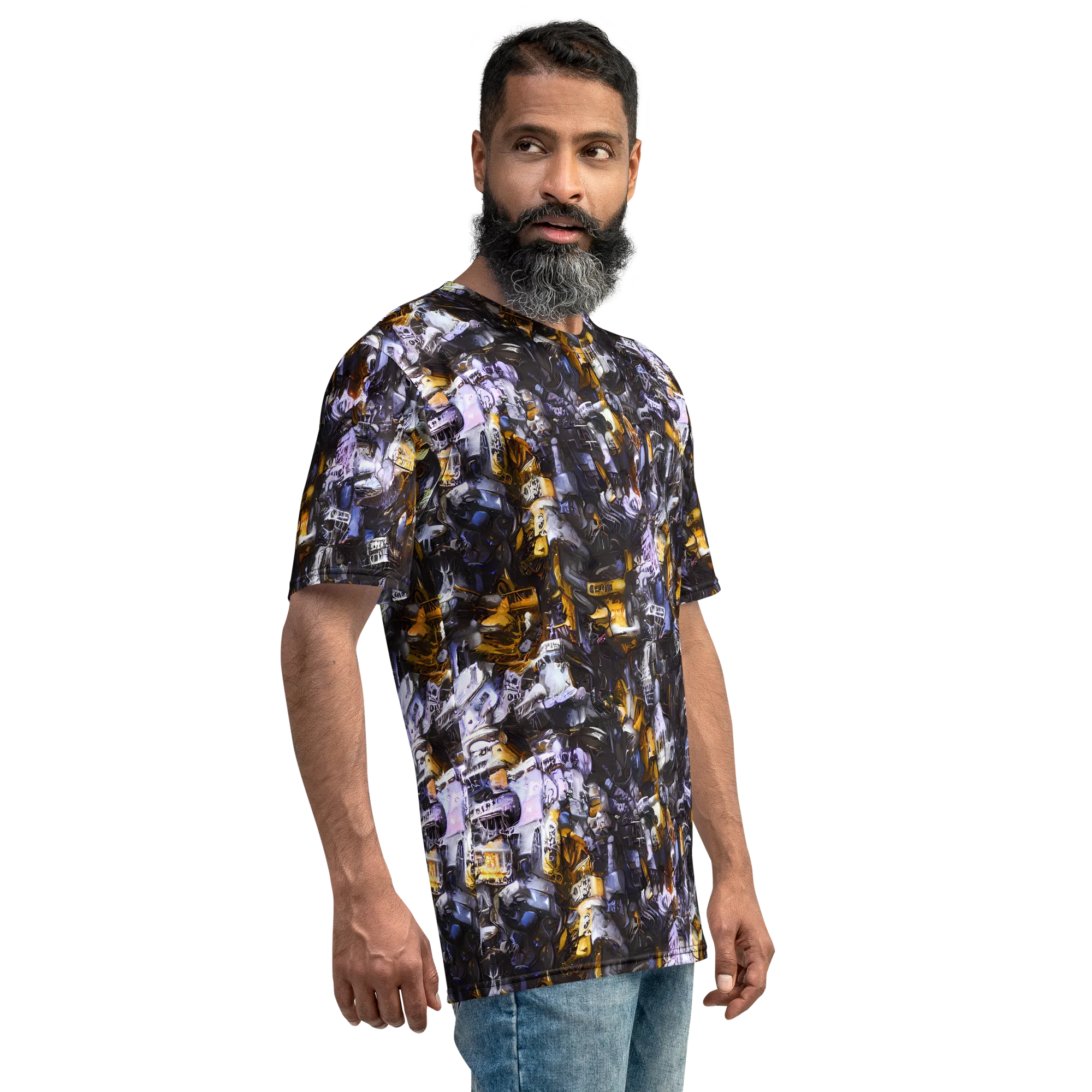 Gilded Bone Riot on Men's Crew Neck T-Shirt — Right