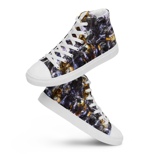 Gilded Bone Riot on a Men's High Top Canvas Shoes