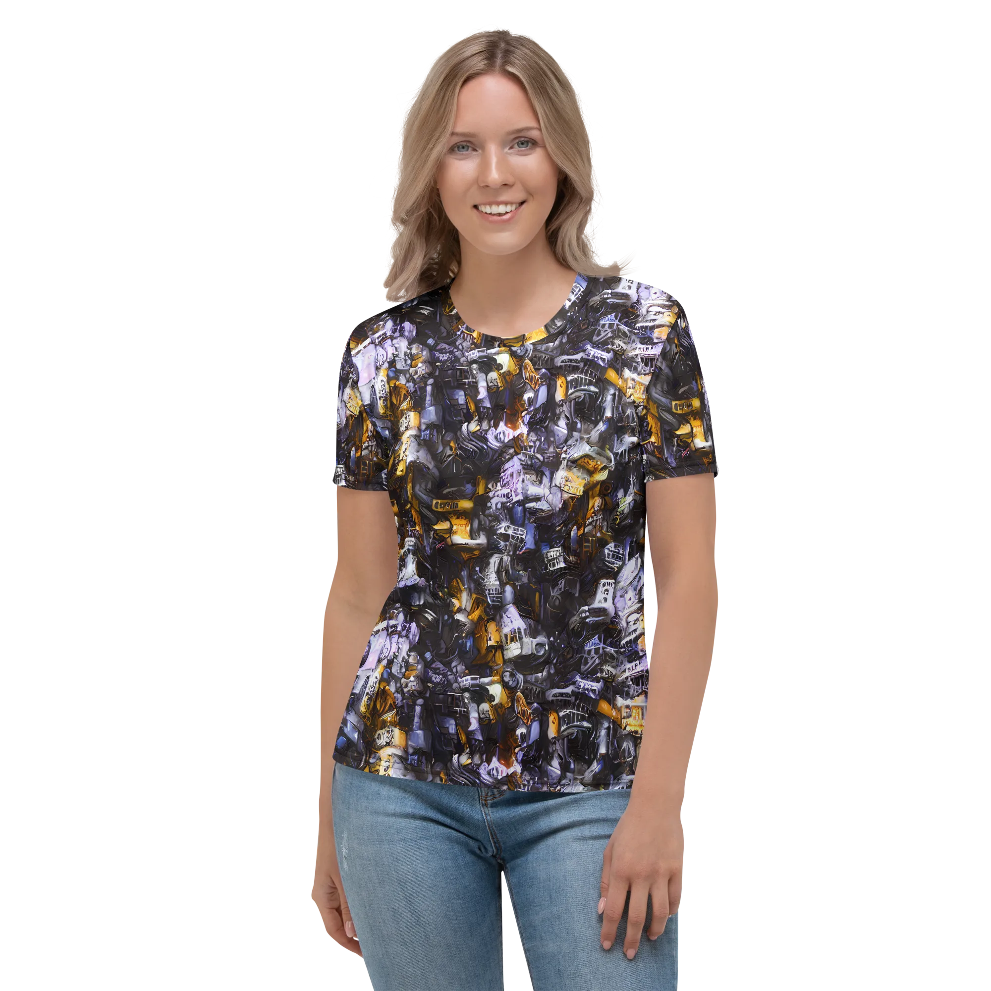 Gilded Bone Riot on Women's Crew Neck T-Shirt — Front