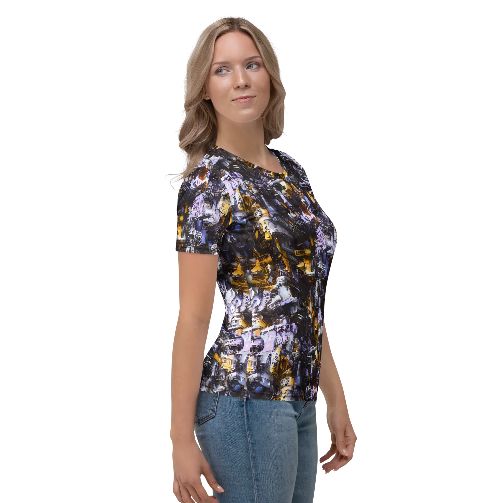 Gilded Bone Riot on Women's Crew Neck T-Shirt — Right