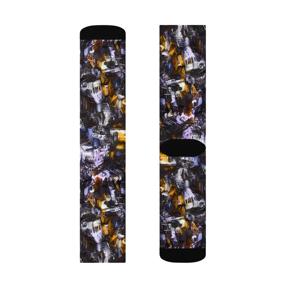 Gilded Bone Riot on Socks — Left Sock