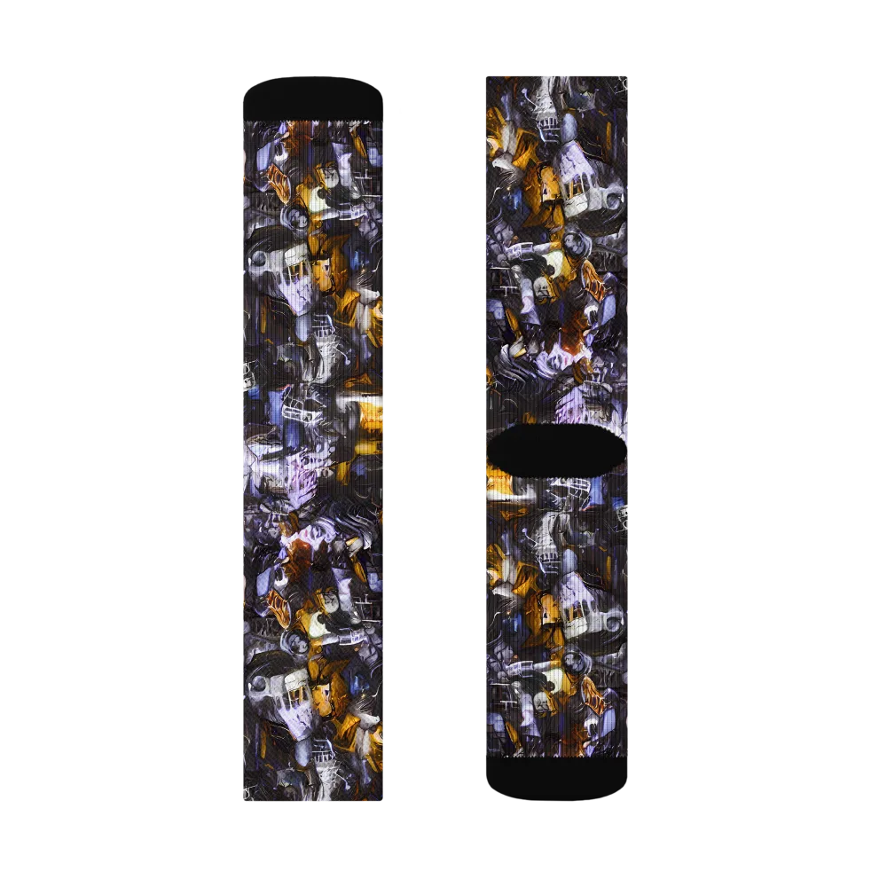 Gilded Bone Riot on Socks — Right Sock