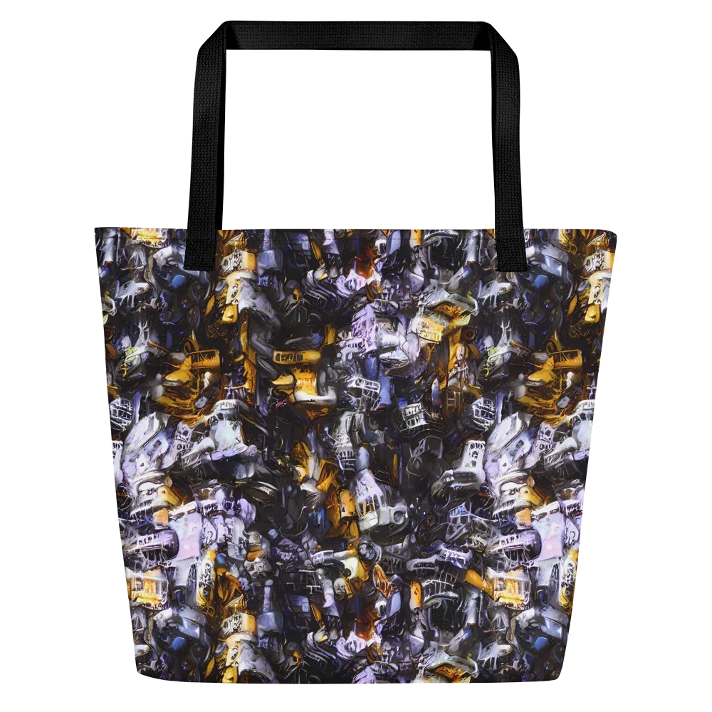 Gilded Bone Riot on Large Tote Bag W/ Pocket — Front