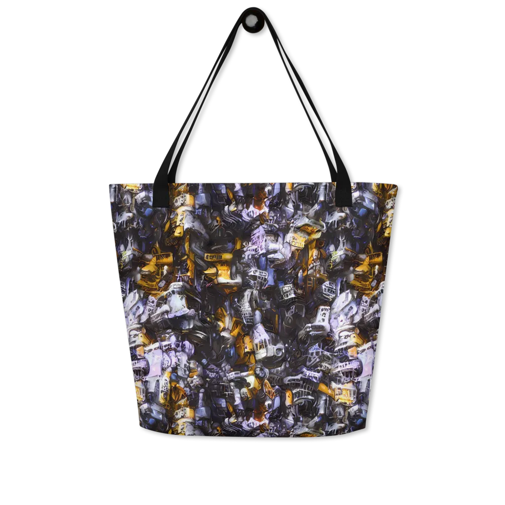 Gilded Bone Riot on Large Tote Bag W/ Pocket — Front