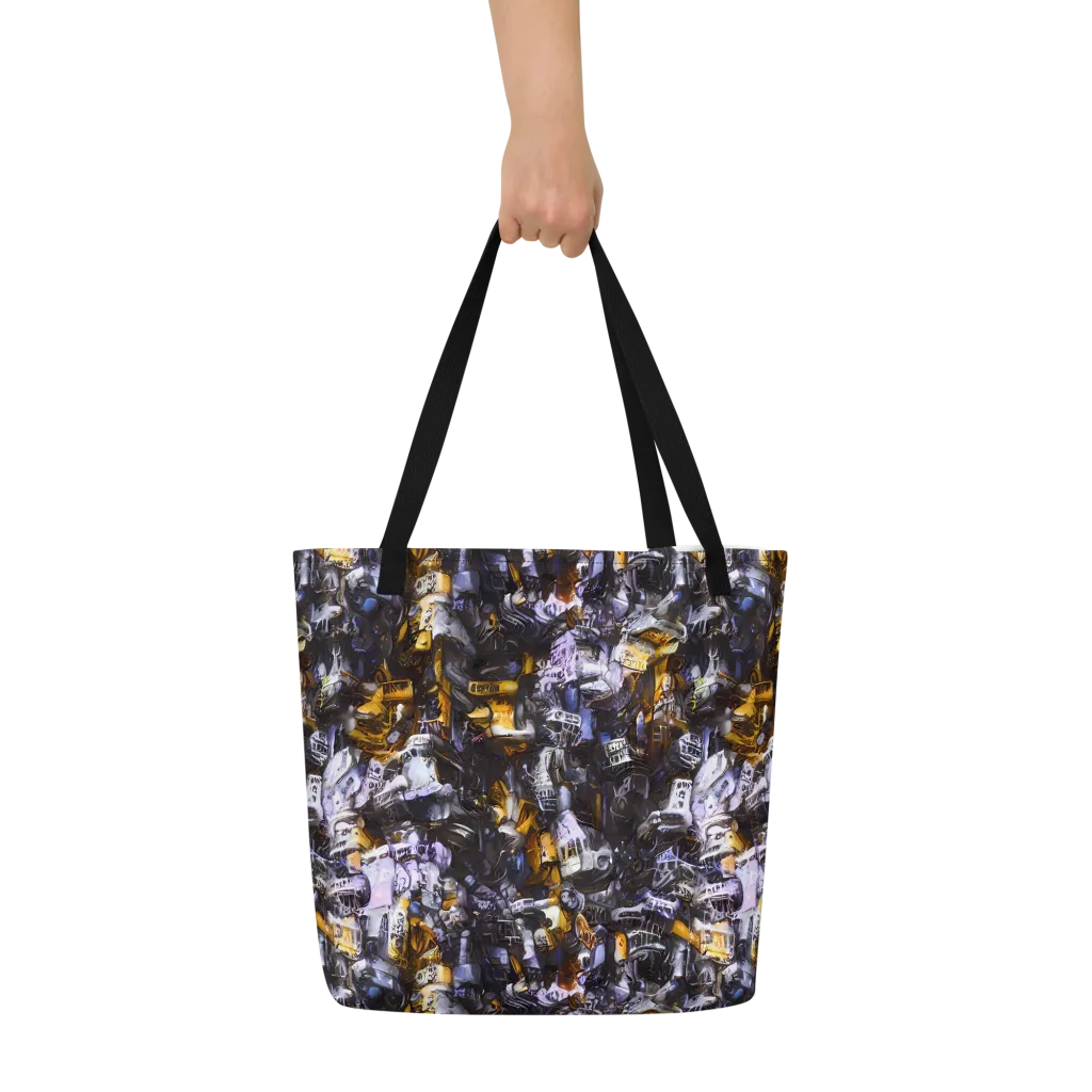 Gilded Bone Riot on Large Tote Bag W/ Pocket — Front