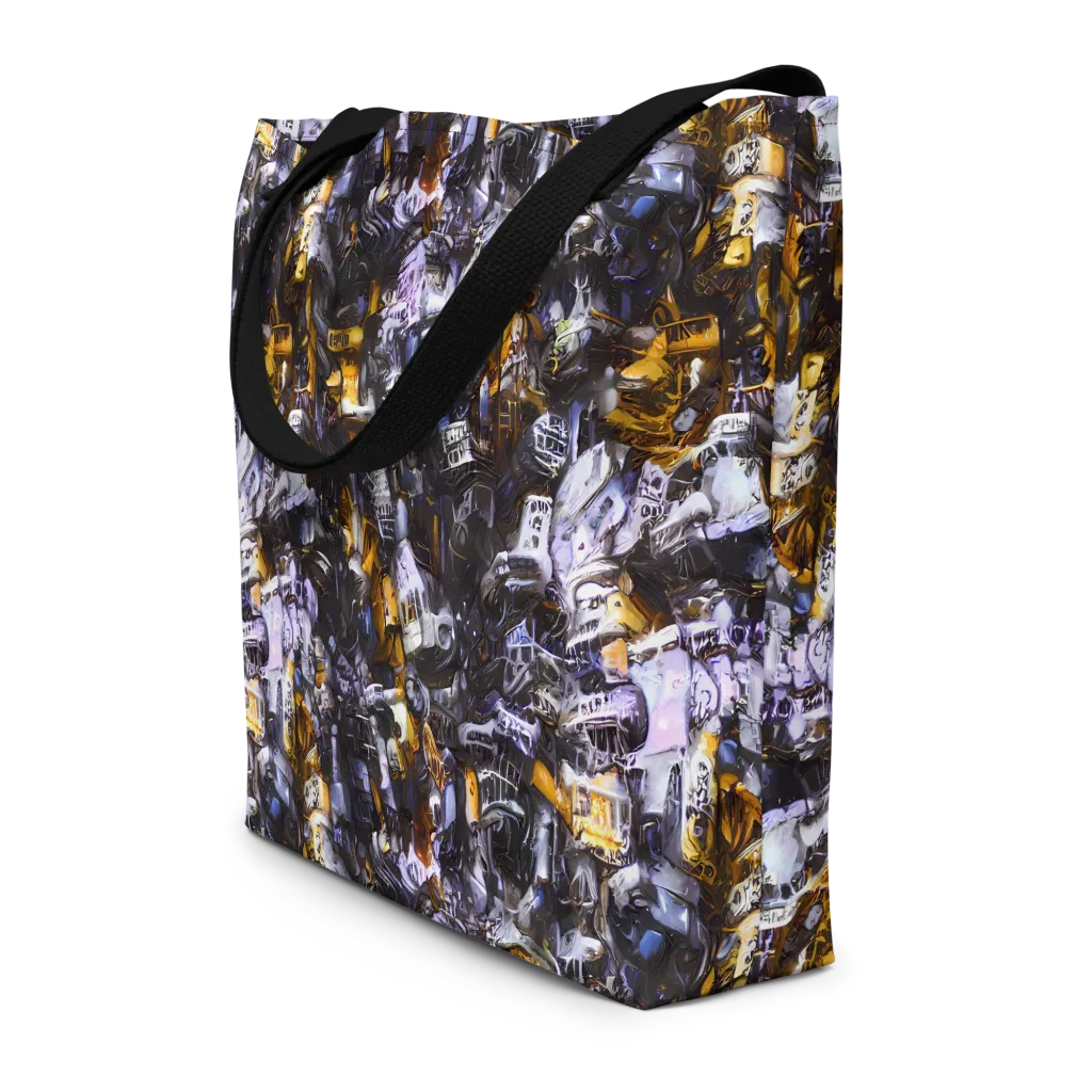 Gilded Bone Riot on Large Tote Bag W/ Pocket — Front