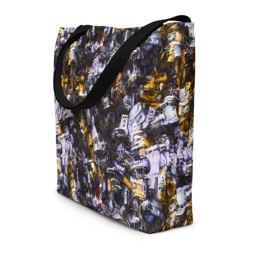 Gilded Bone Riot on a Large Tote Bag W/ Pocket