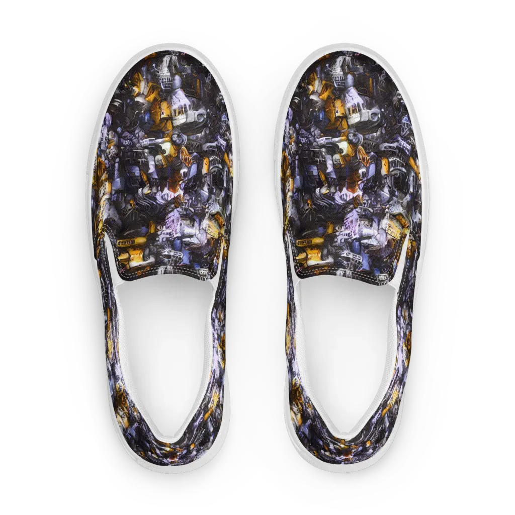 Gilded Bone Riot on Women's Slip-On Canvas Shoes — Front