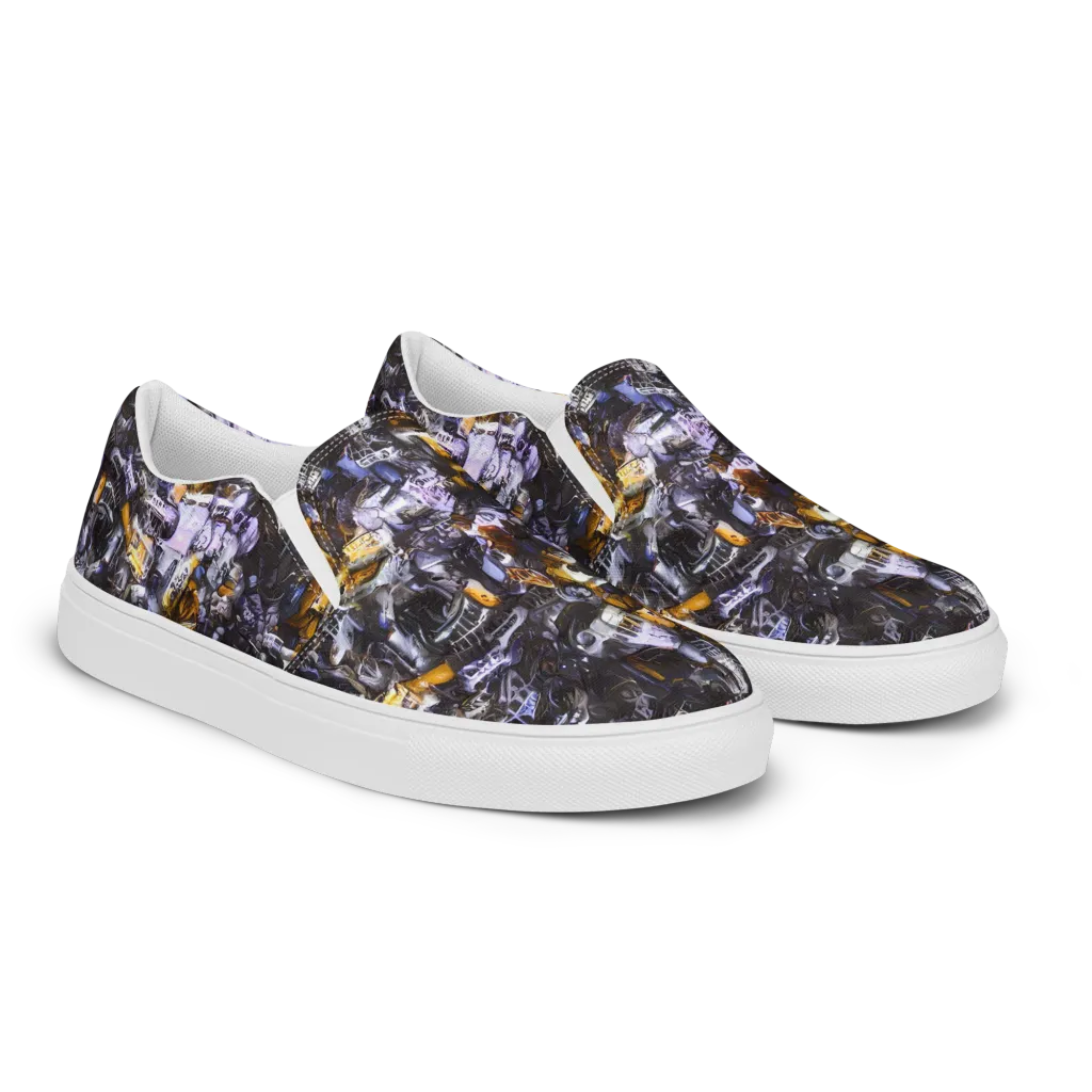 Gilded Bone Riot on Women's Slip-On Canvas Shoes — Right Front