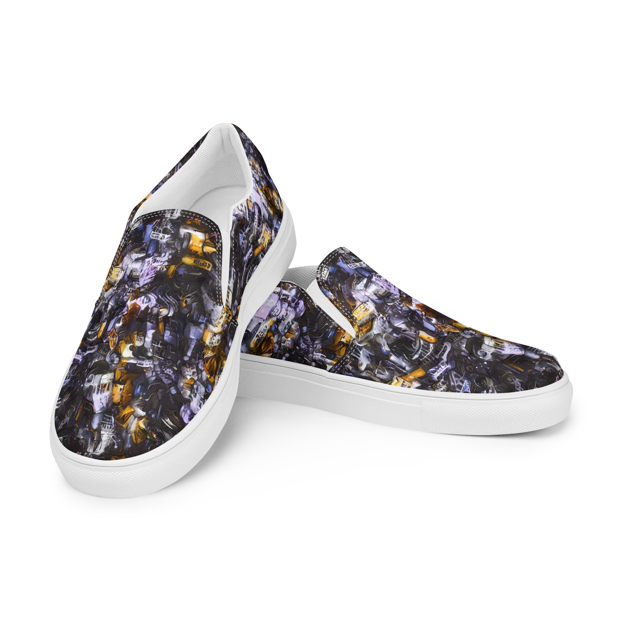 Gilded Bone Riot on Women's Slip-On Canvas Shoes — Left Front