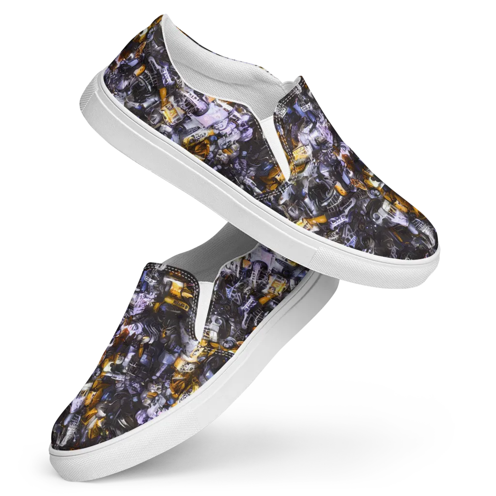 Gilded Bone Riot on Women's Slip-On Canvas Shoes — Front