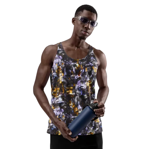 Gilded Bone Riot on a Men's Tank Top