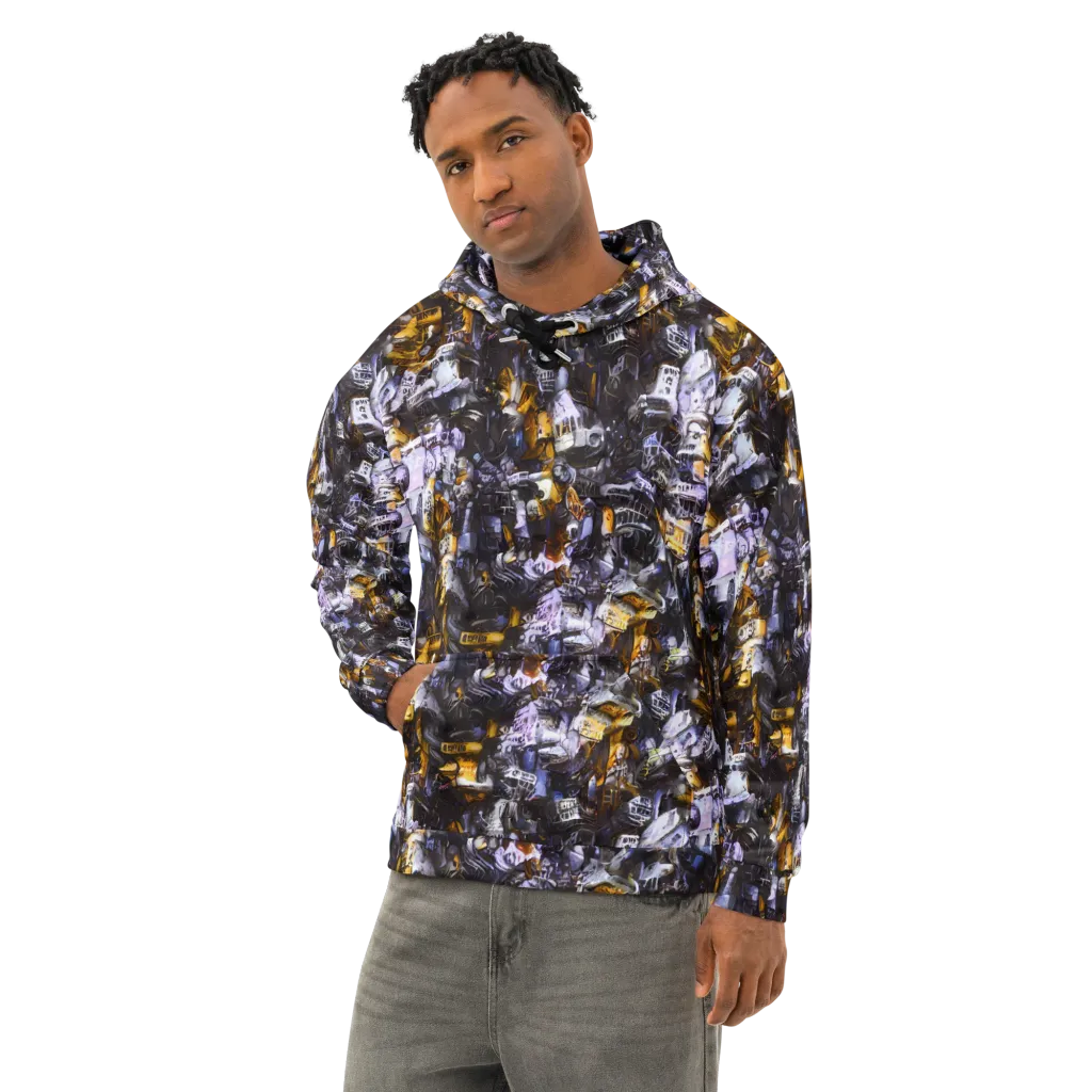 Gilded Bone Riot on Cotton Hoodie — Left Front
