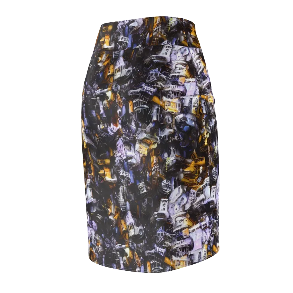 Gilded Bone Riot on Pencil Skirt — Back Side