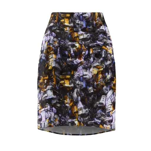 Gilded Bone Riot on a Pencil Skirt