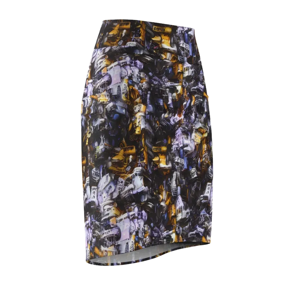 Gilded Bone Riot on Pencil Skirt — Front Side