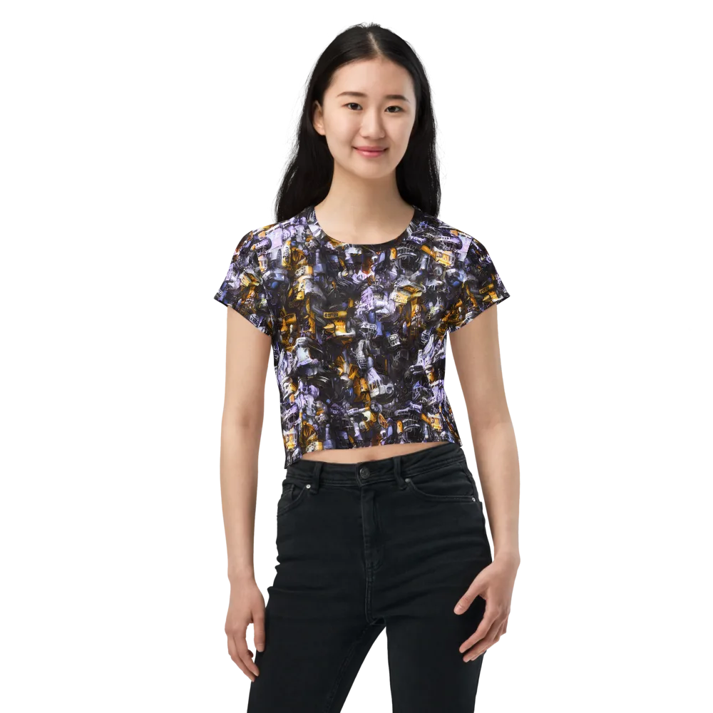 Gilded Bone Riot on Crop Tee — Front