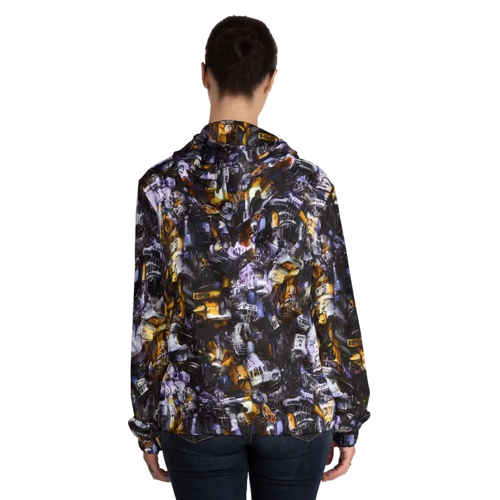 Gilded Bone Riot on Women's Full-Zip Hoodie — Back On Person