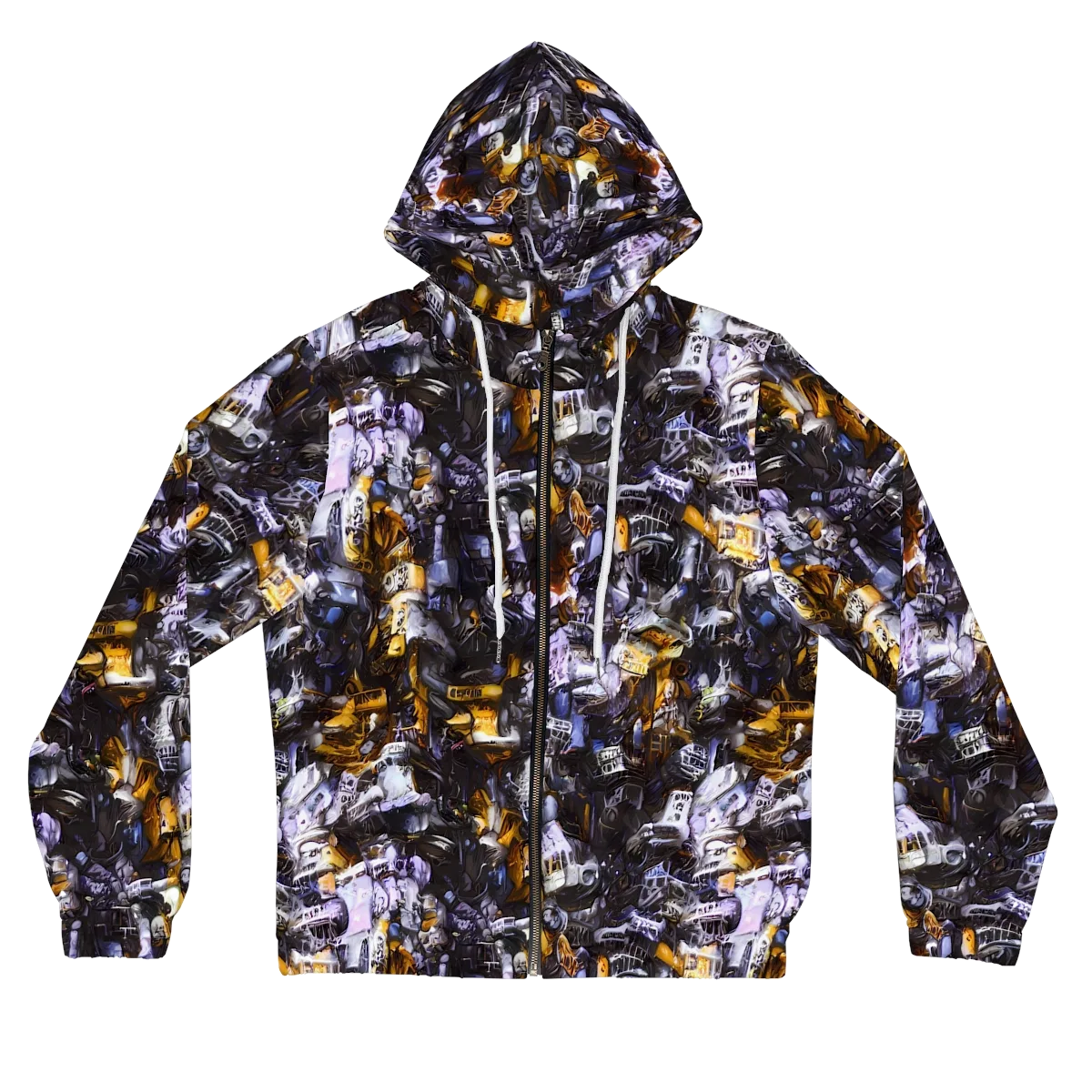 Gilded Bone Riot on Women's Full-Zip Hoodie — Front